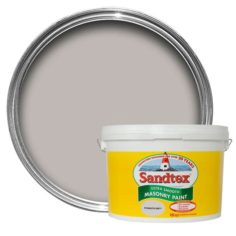 Sandtex Plymouth grey Smooth Smooth Matt Masonry paint 10L | Departments | DIY at B&Q