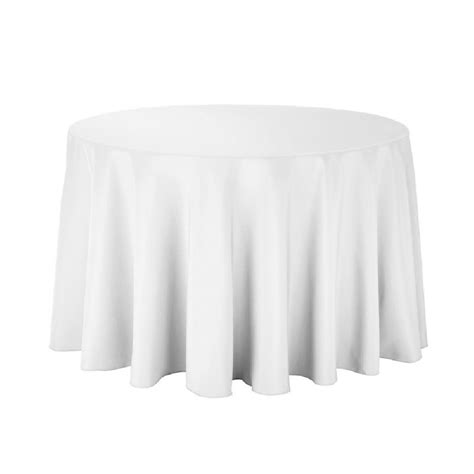 Polyester Tablecloth - 90" Round - White - Prestige Linens