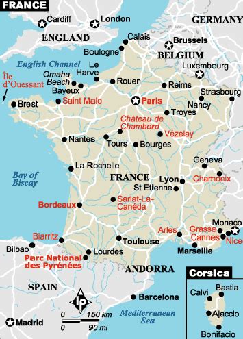 France map EUROPE – Country map of France