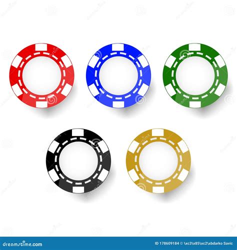 Casino Gamble Chips Vector Illustration Various Colors Stock Vector ...