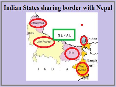 Which States of India share boundaries with Nepal?