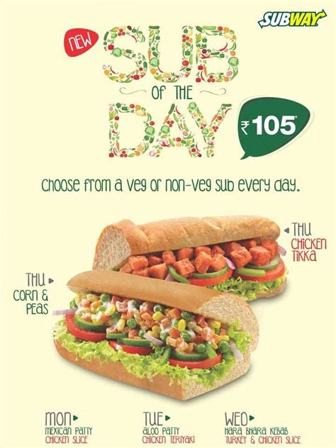 Subway India Is Now Offering Both Veg And Non-Vegetarian Subs For Their ...