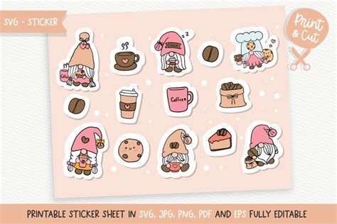 Coffee Gnome Sticker SVG