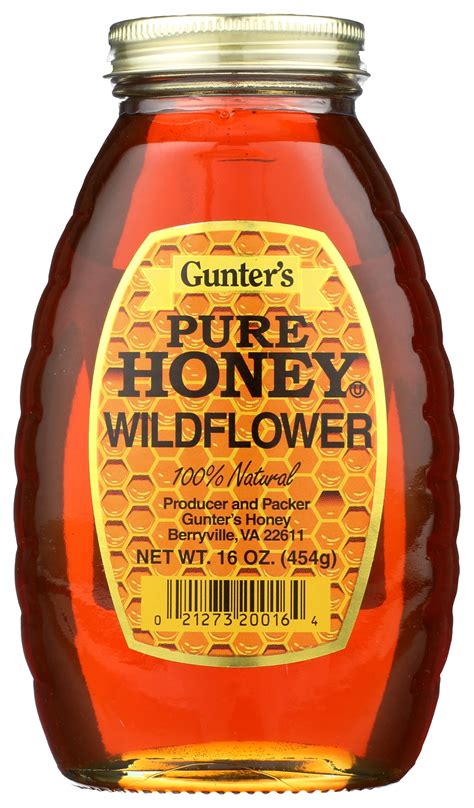 Gunter's Pure Wildflower Honey, 16 oz Glass Jar - Walmart.com