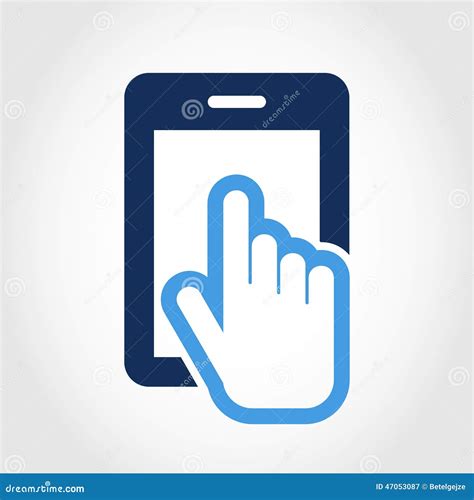 Vector Logo Design Template. Touch Screen Smartphone Icon. Hand Stock Vector - Image: 47053087