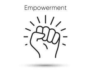 Empower line icon strong fist sign Royalty Free Vector Image