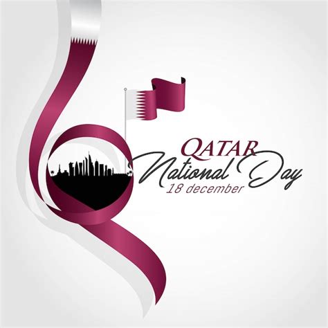 Qatar national day celebration with landmark and flag Vector | Premium ...