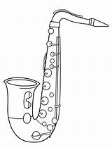 Saxophone coloring pages sketch template
