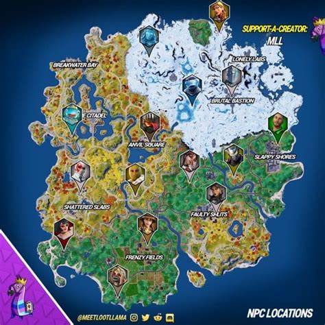 Fortnite Chapitre 4 saison 1 : les PNJ et leurs emplacements sur la carte - Millenium