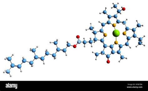 3D image of Bacteriochlorophyll d skeletal formula - molecular chemical structure of ...