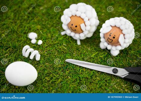 Easter Handicraft Ideas with Eggs and Cotton Balls, Diy and Self Stock Image - Image of craft ...