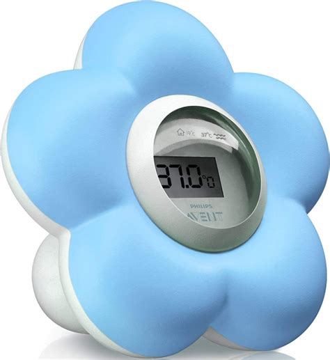 Philips Avent Baby Bath and Room Thermometer, Blue Flower - SCH550/20 ...