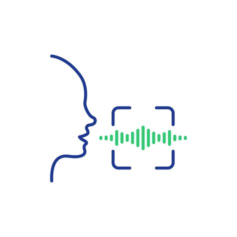 Voice and Speech Recognition line Icon. Scan Voice Command Icon with Sound Wave. Voice Control ...