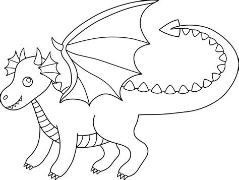 10+ Dragon Coloring Pages For Kids Easy Pics - COLORIST