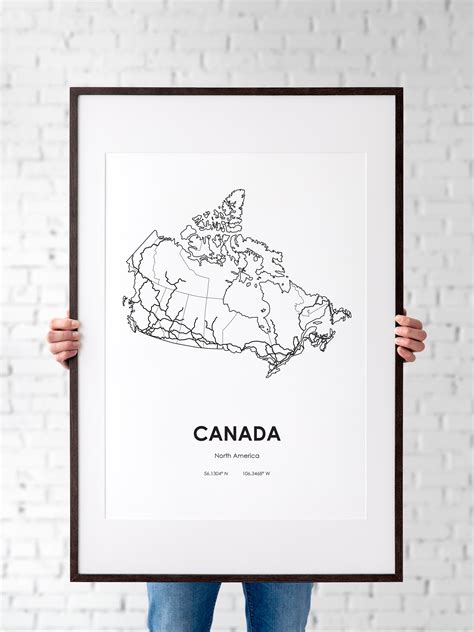 Canada Country Road Map Digital Printable Vector Illustration - Etsy