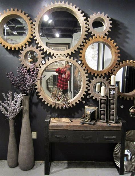 cogwheel mirrors from Mercana | Steampunk home decor, Steampunk bathroom, Steampunk house