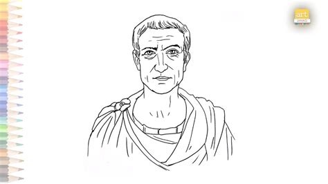 Roman Emperor Julius Caesar drawing video | How to draw Julius Caesar step by step | Caesar ...