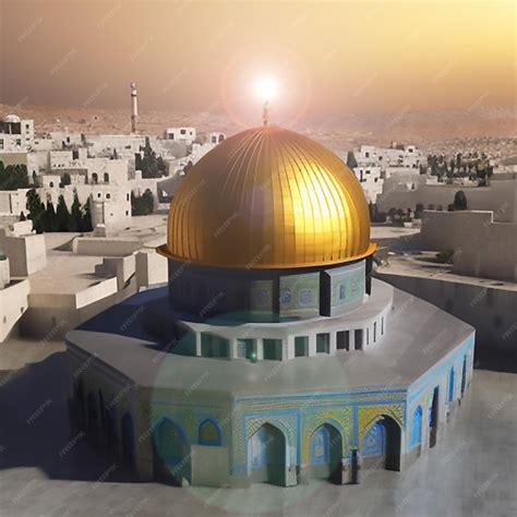 Premium AI Image | Masjid e Aqsa TombPalestineGazaFlag3DRealistic Images