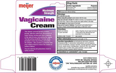 Vagicaine Maximum Strength (Meijer Distribution Inc) BENZOCAINE 20g in ...