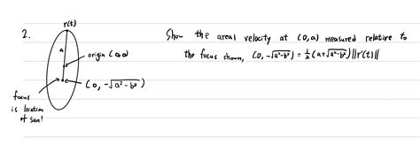 Solved Show the areal velocity at (0,a) measured relative to | Chegg.com