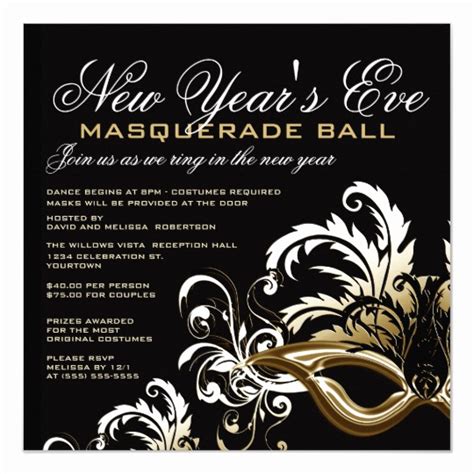 Masquerade Ball Invitation Wording - Collegio Sanlorenzo Template