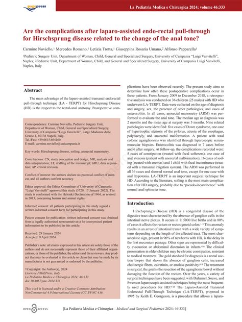 (PDF) Are the complications after laparo-assisted endo-rectal pull-through for Hirschsprung ...