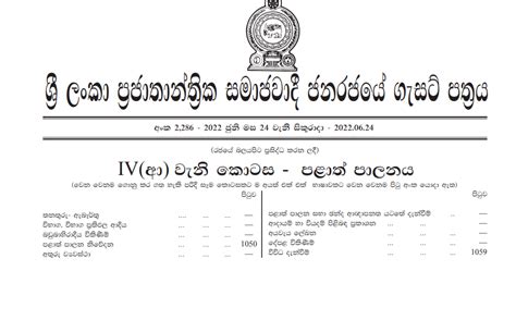 Sri Lanka Government Gazette 2022 Sinhala PDF Download Vidyapeeta ...