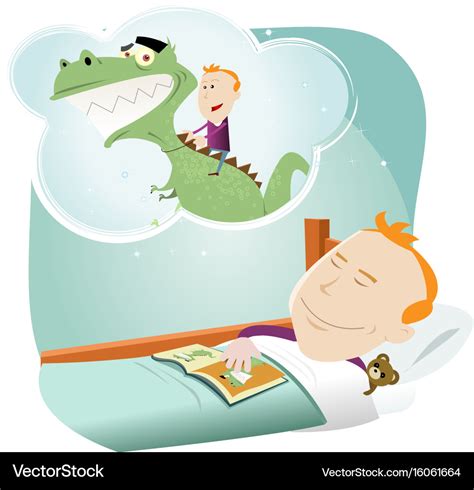 Cartoon child dreaming Royalty Free Vector Image