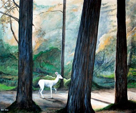 'The White Deer' www.havenhouseart.com | Painting, Deer, Magical