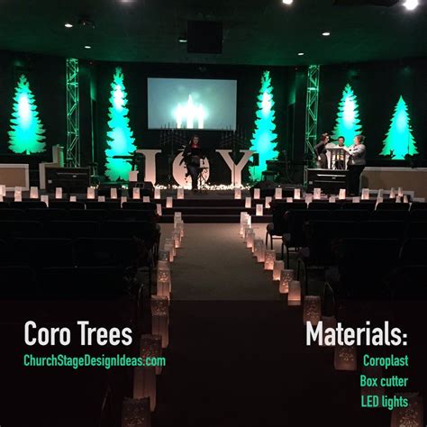 Coro Trees | Christmas stage decorations, Christmas stage, Christmas ...