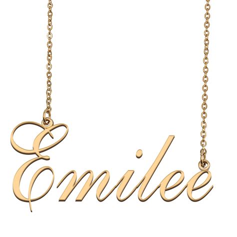 Custom Unique Charm Name Necklace Best Bridesmaid Jewelry Gifts for Her Emilee