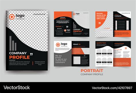 Company profile template layout design Royalty Free Vector