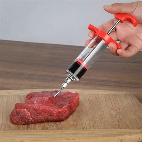 Marinade Injector Flavor Syringe Cook Meat Poultry Turkey Chicken BBQ SHIP US | Bbq pork ...