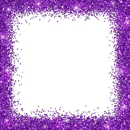 Purple Glitter Background Square Border Frame Vector Stock Illustration ...