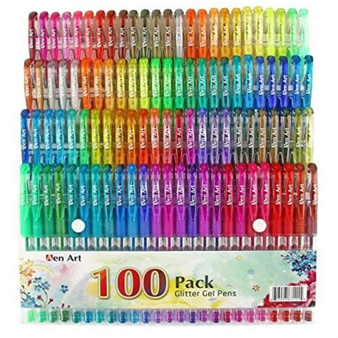 Glitter Gel Pen, 100 Neon Glitter Gel Pens Art Marker for Adult Coloring Books Bullet Journal ...