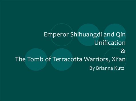 Emperor shihuangdi and qin unification