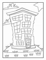 Dibujos De edificios Para Colorear Niños  Vector Premium sketch template