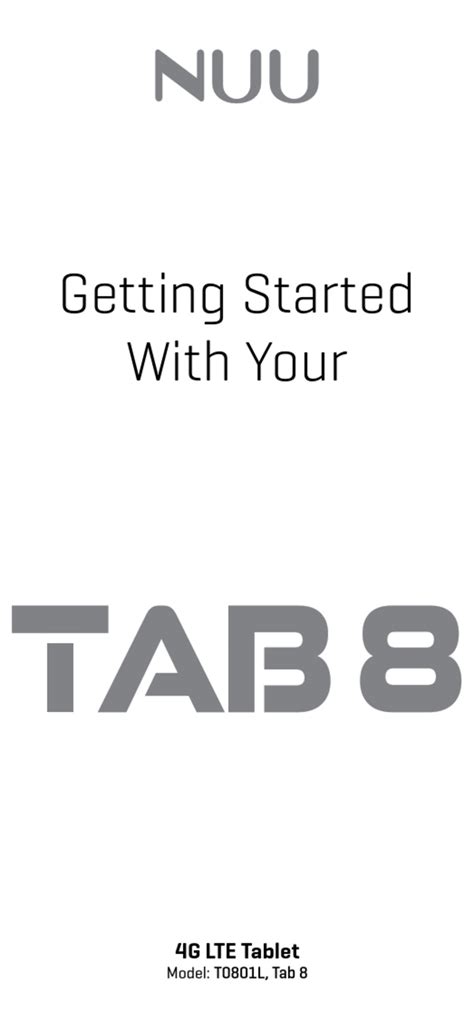 NUU TAB 8 GETTING STARTED Pdf Download | ManualsLib