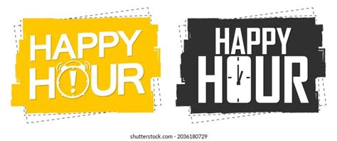 Set Happy Hour Banners Design Template Stock Illustration 2036180729 ...