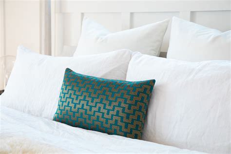 Mazy Gold Turquoise Throw Pillow -Oblong Pillows - Throw Pillows | LaCozi