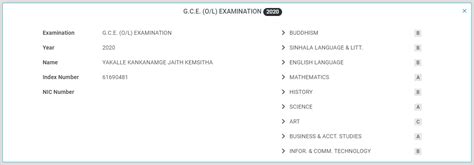 O/L Result Sheets - Explore Science