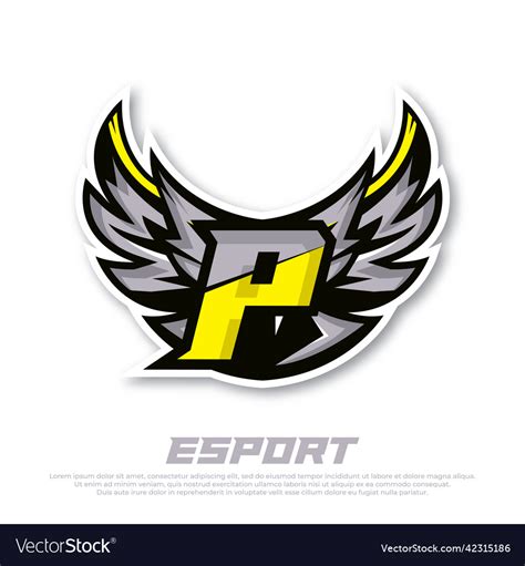 Eagle wing esport logo letter p design template Vector Image