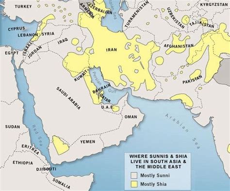 Simple Map of Sunni/Shi'a Distribution across the Asian Middle East ...