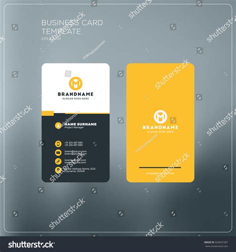 Vertical Business Card Print Template Personal Stock Vector (Royalty ...