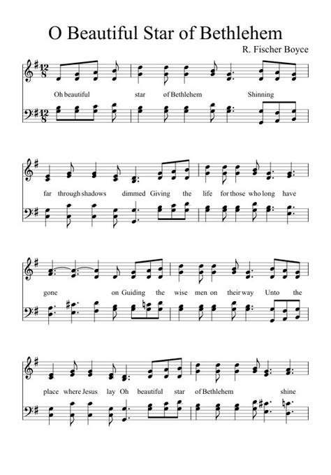 O Beautiful Star of Bethlehem | Christmas sheet music, Sheet music ...