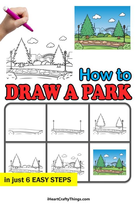 Park Drawing - How To Draw A Park Step By Step