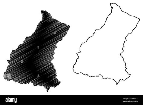 Saharanpur district (Uttar Pradesh State, Republic of India) map vector illustration, scribble ...