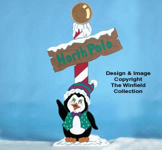 North Pole Penguin Sign Woodcraft Pattern, All Christmas: The Winfield Collection