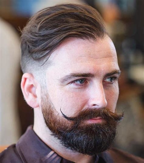 Undercut with Beard and Handlebar Mustache Haircuts For Balding Men ...