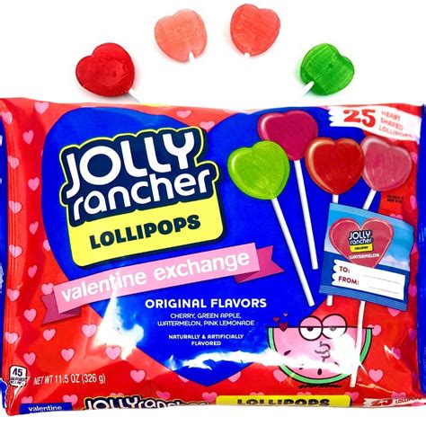 Jolly Rancher Assorted Valentine Lollipops 25pcs | Candy Funhouse